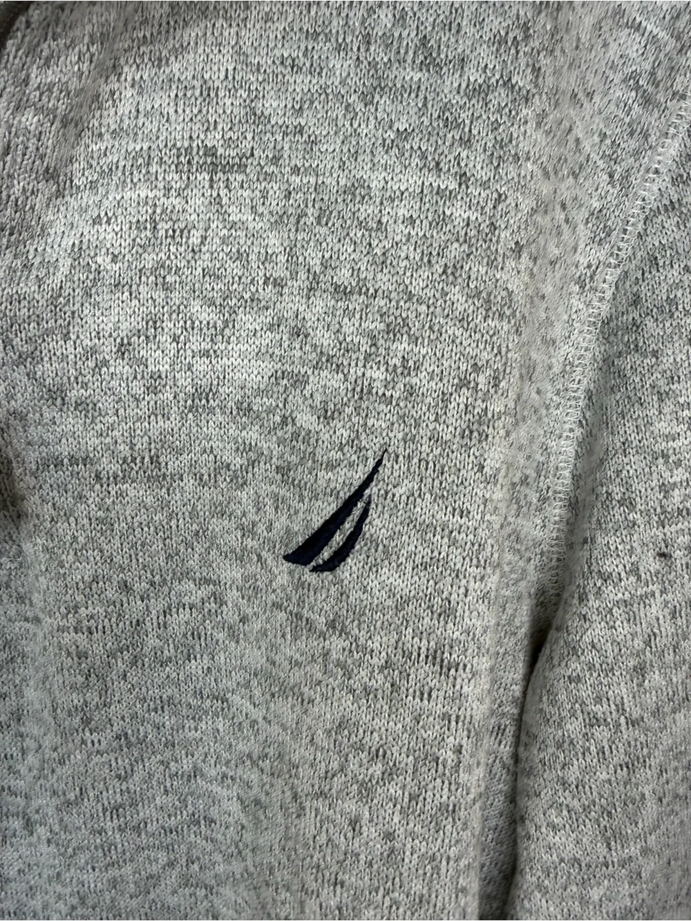 Nautica Men's Heather Gray Half-Zip Pullover Sweater size Large logo polyester